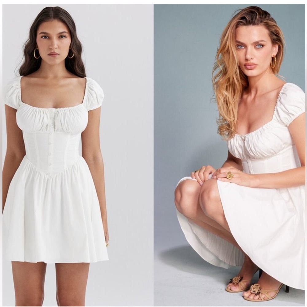 House of CB ‘Nala’ white cotton mini dress